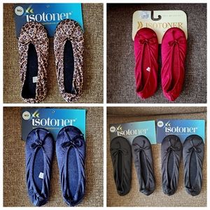 5 pair of Isotoner Satin Slippers